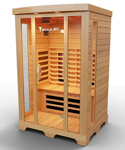 Medical Saunas – Medical 4 Two-Person Full Spectrum Infrared Sauna, Hemlock Wood, 6 Heaters, 1700 W