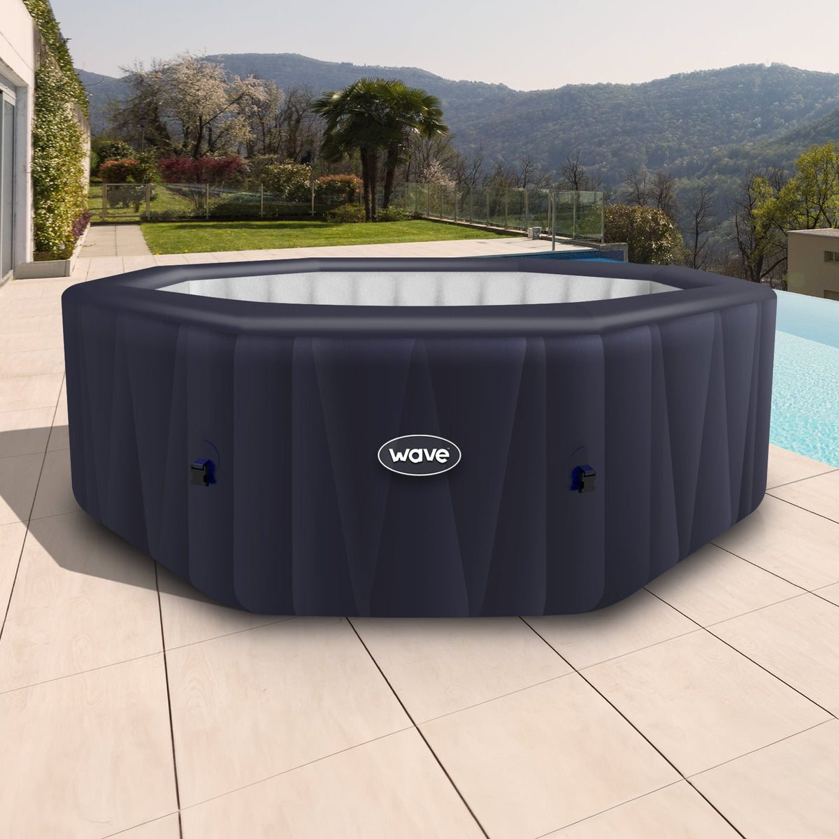 Wave Aegean 6-Person Inflatable Hot Tub - Navy