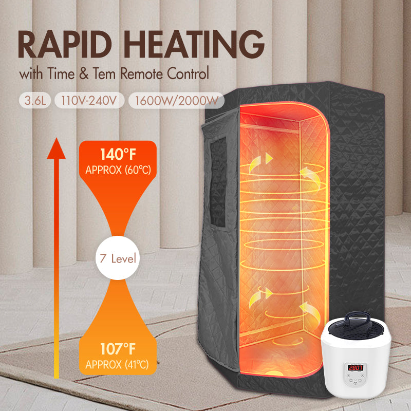 Blisspod Portable Steam Sauna - 3.6L Steamer, Grey