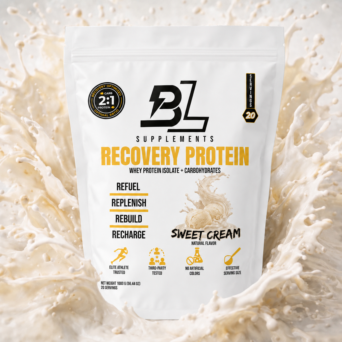 BLACKLABEL Recovery Protein, Sweet Cream