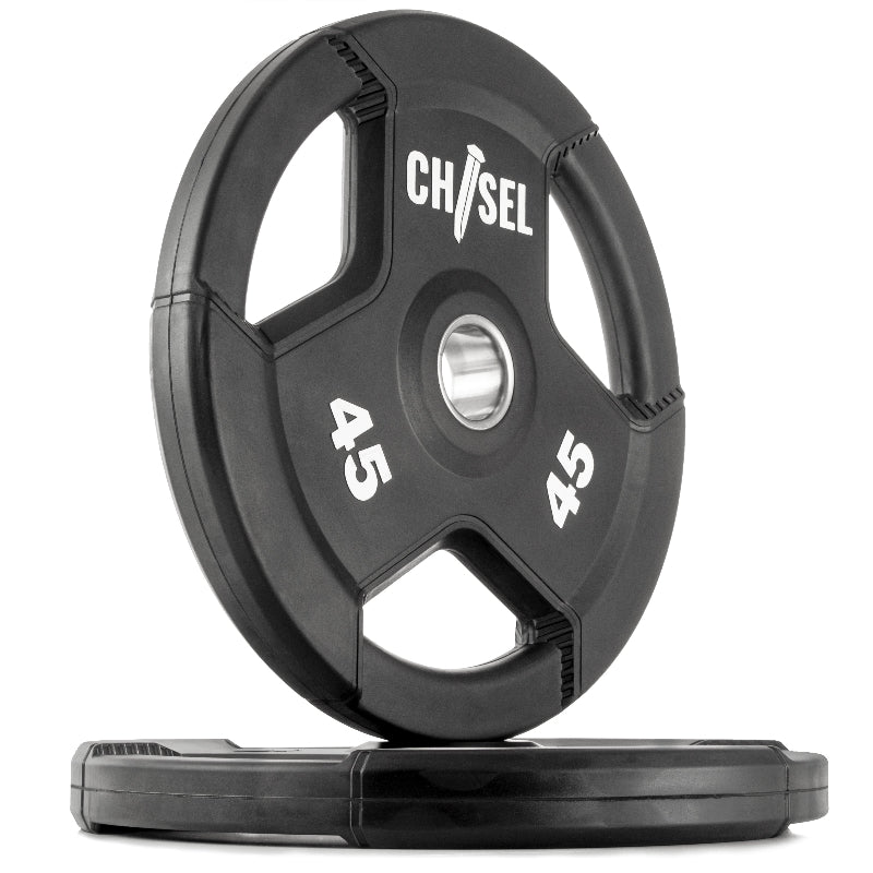 XMARK Chisel Olympic Weight Plates – Rubber Encased Tri-Grip Design