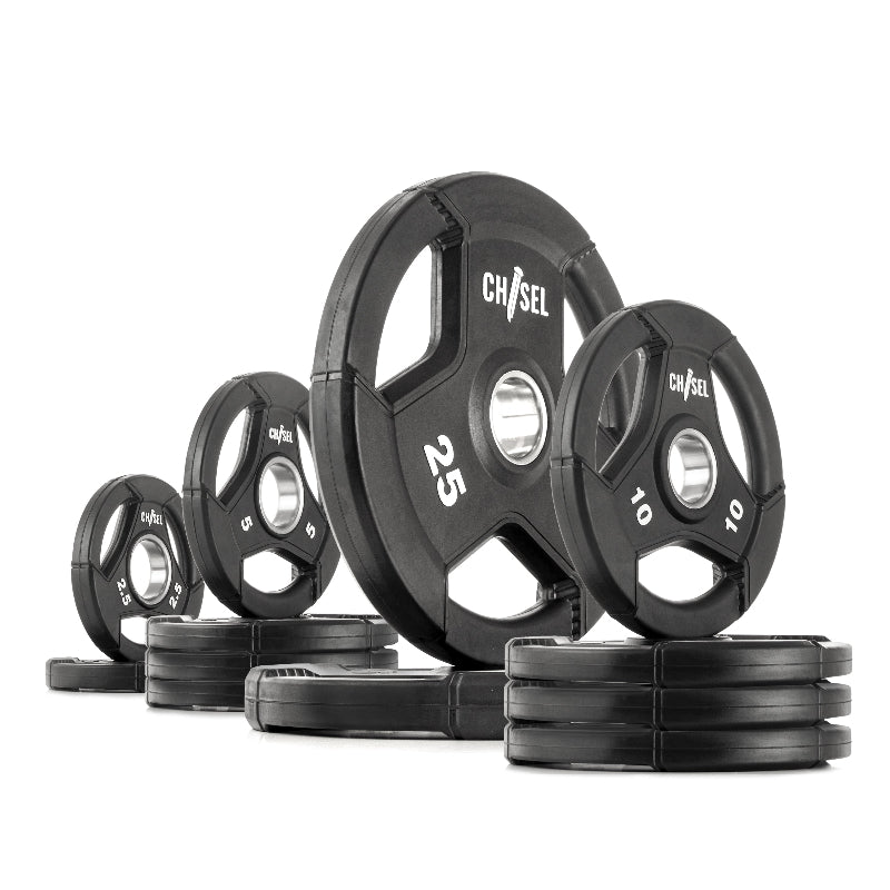 XMARK Chisel Olympic Weight Plates – Rubber Encased Tri-Grip Design