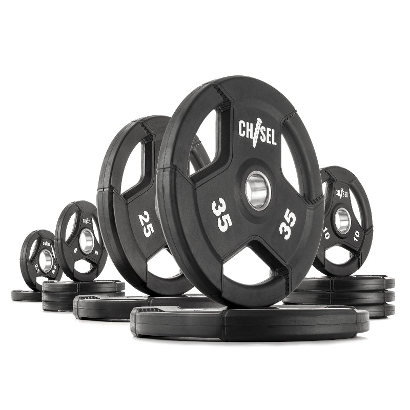 XMARK Chisel Olympic Weight Plates – Rubber Encased Tri-Grip Design