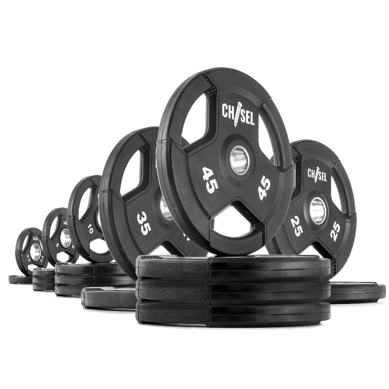 XMARK Chisel Olympic Weight Plates – Rubber Encased Tri-Grip Design
