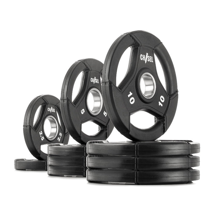 XMARK Chisel Olympic Weight Plates – Rubber Encased Tri-Grip Design