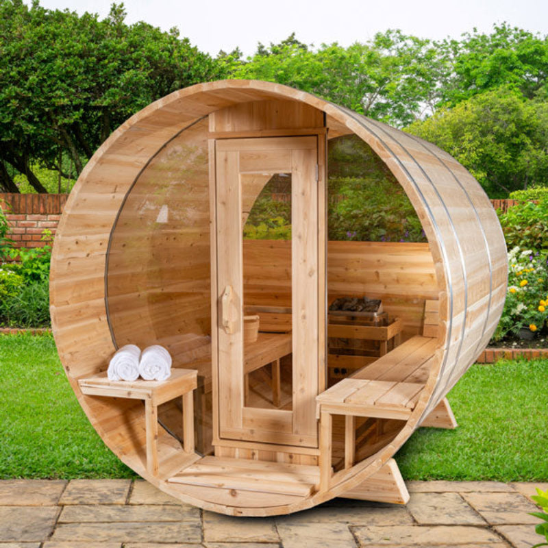 Leisurecraft Serenity MP Barrel Sauna – Canadian Timber Collection