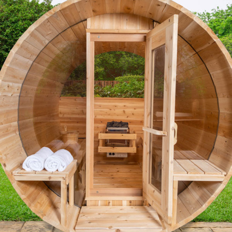 Leisurecraft Serenity MP Barrel Sauna – Canadian Timber Collection
