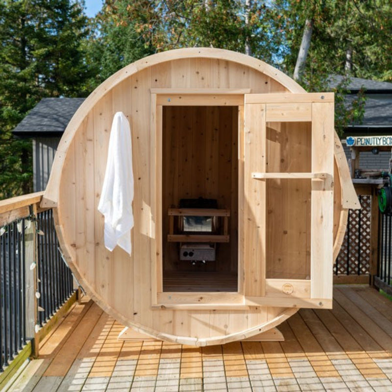 Leisurecraft CT Harmony Barrel Sauna – Canadian Timber Collection