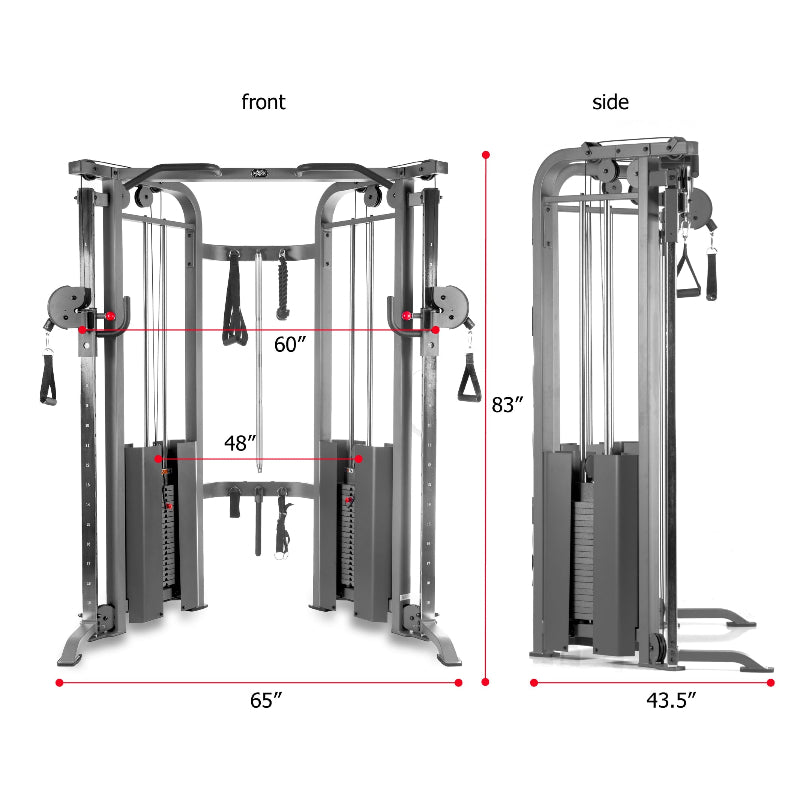 XMARK Functional Trainer Cable Machine with Dual 200 lb Weight Stacks