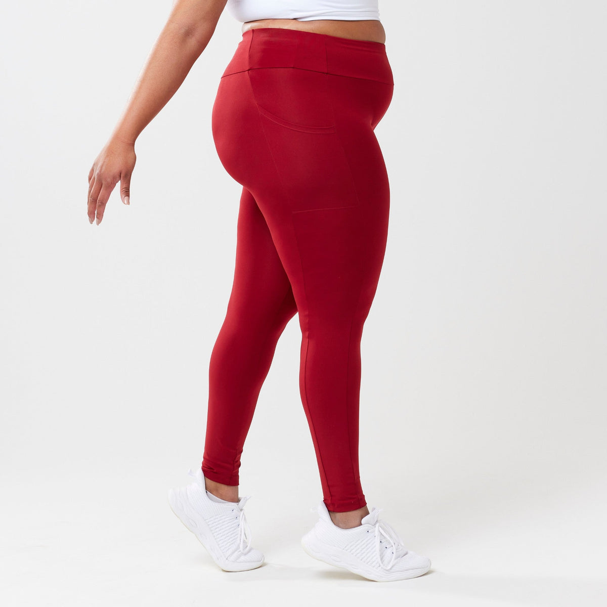 Risea High-Rise Pocket Leggings - Red