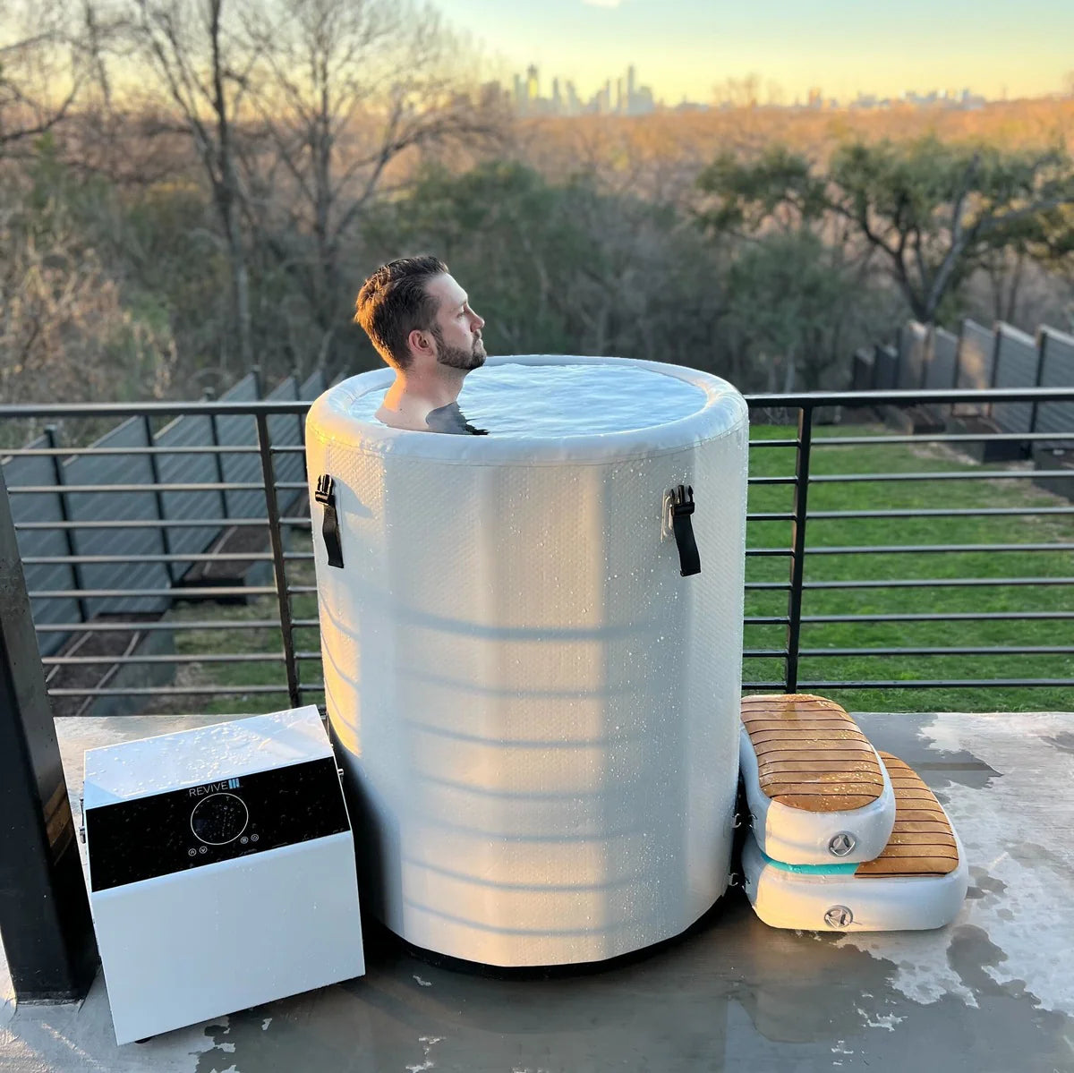 Revive Inflatable Barrel Plunge w/ 1 HP Chiller