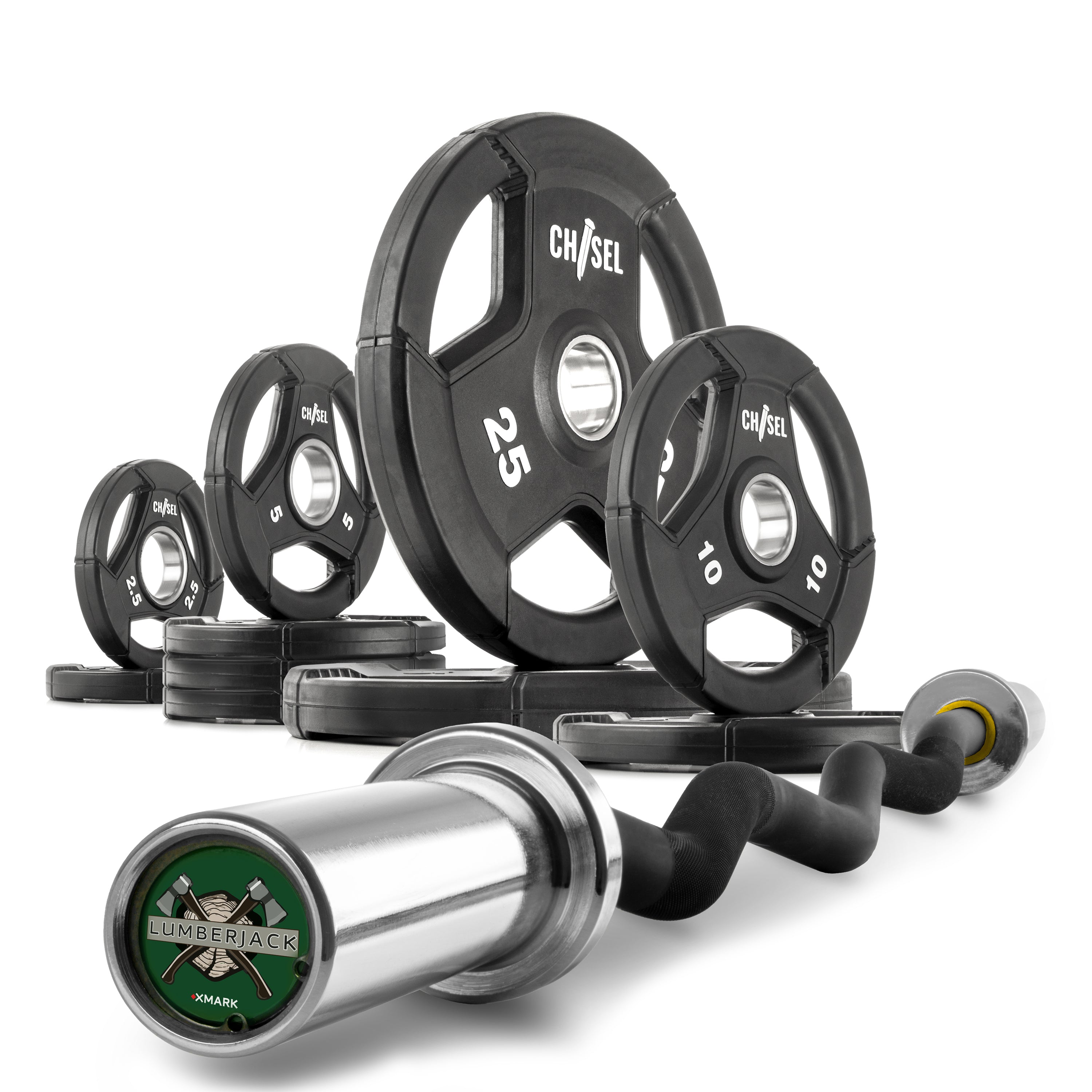 XMARK - Chisel Olympic Weight Plates and Curl Barbell Sets