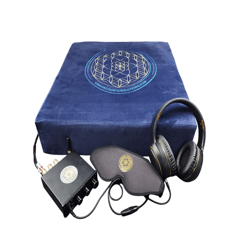 Vibroacoustic Therapy Meditation Cushion - Complete Sound Healing Bundle with 60W Quad Transducers