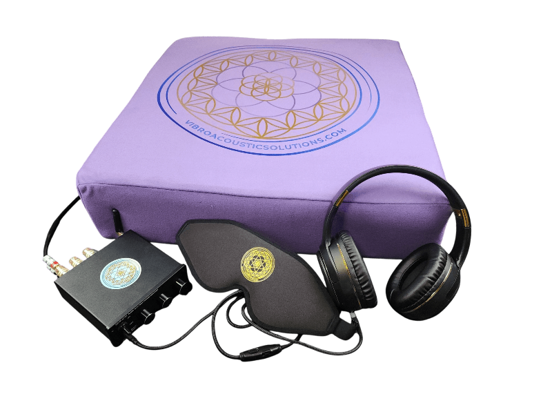 Vibroacoustic Therapy Meditation Cushion - Complete Sound Healing Bundle with 60W Quad Transducers