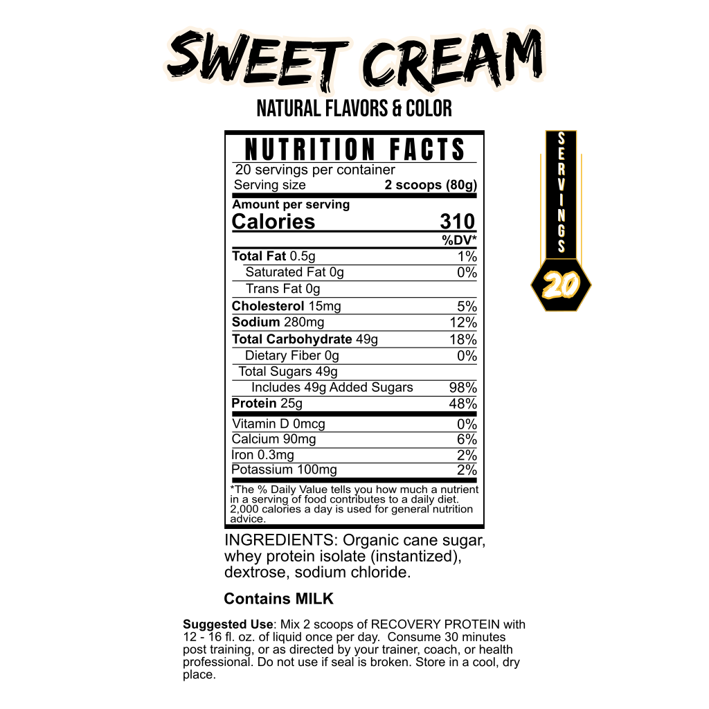 BLACKLABEL Recovery Protein, Sweet Cream