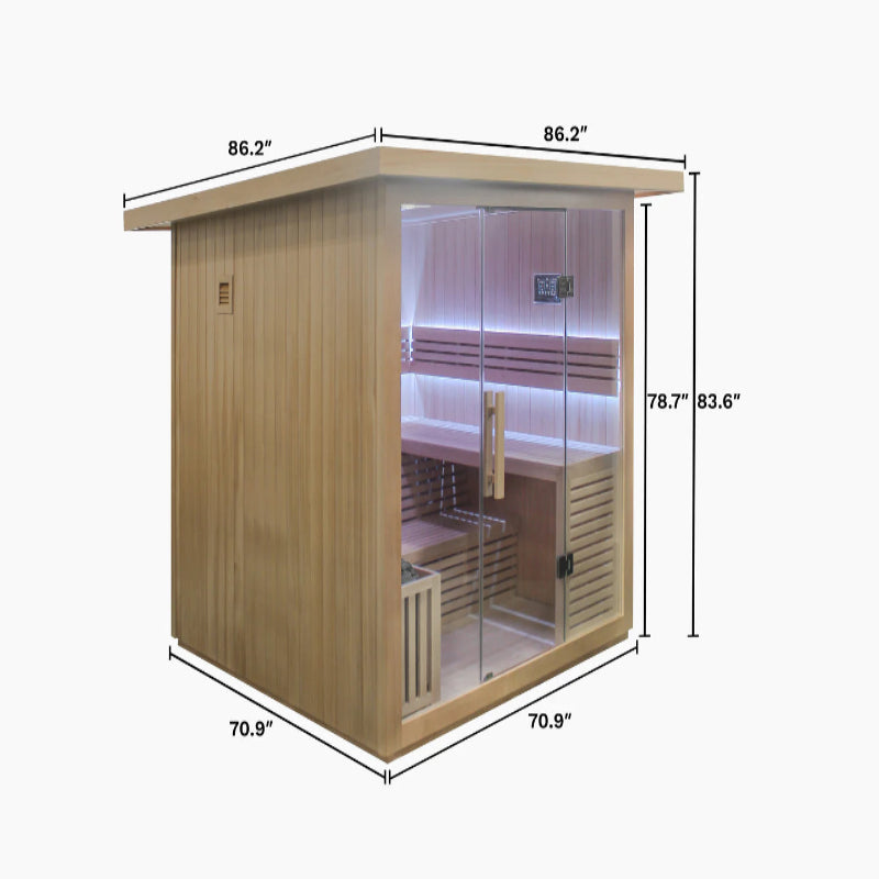 Revive 6-Person Traditional Sauna – Hemlock Wood, 8 kW Heater, Outdoor Ready