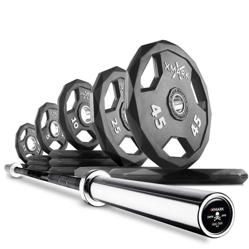 XMARK Black Diamond Olympic Weight Plates & Barbell Sets