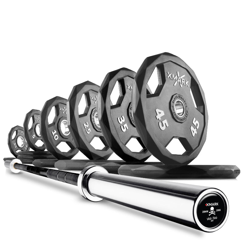 XMARK Black Diamond Olympic Weight Plates & Barbell Sets