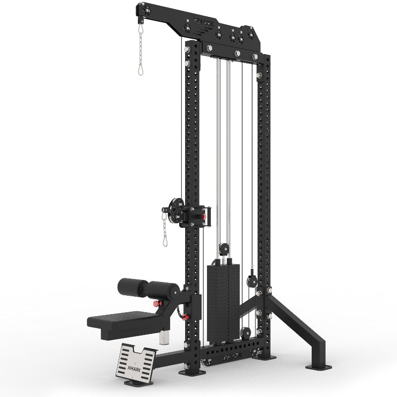 XMARK Commercial Lat Pulldown & Low Row Functional Trainer | Single Stack Strength Machine