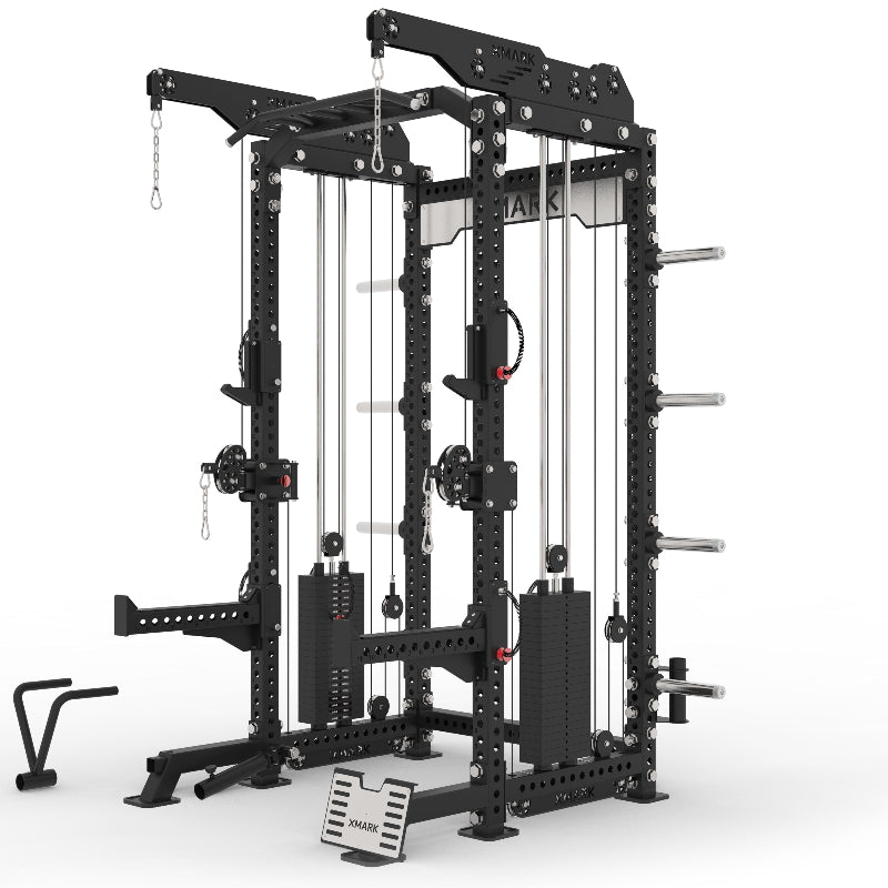 XMARK Commercial Half Rack Functional Trainer | Dual 220 lb Stacks | All-in-One Strength System