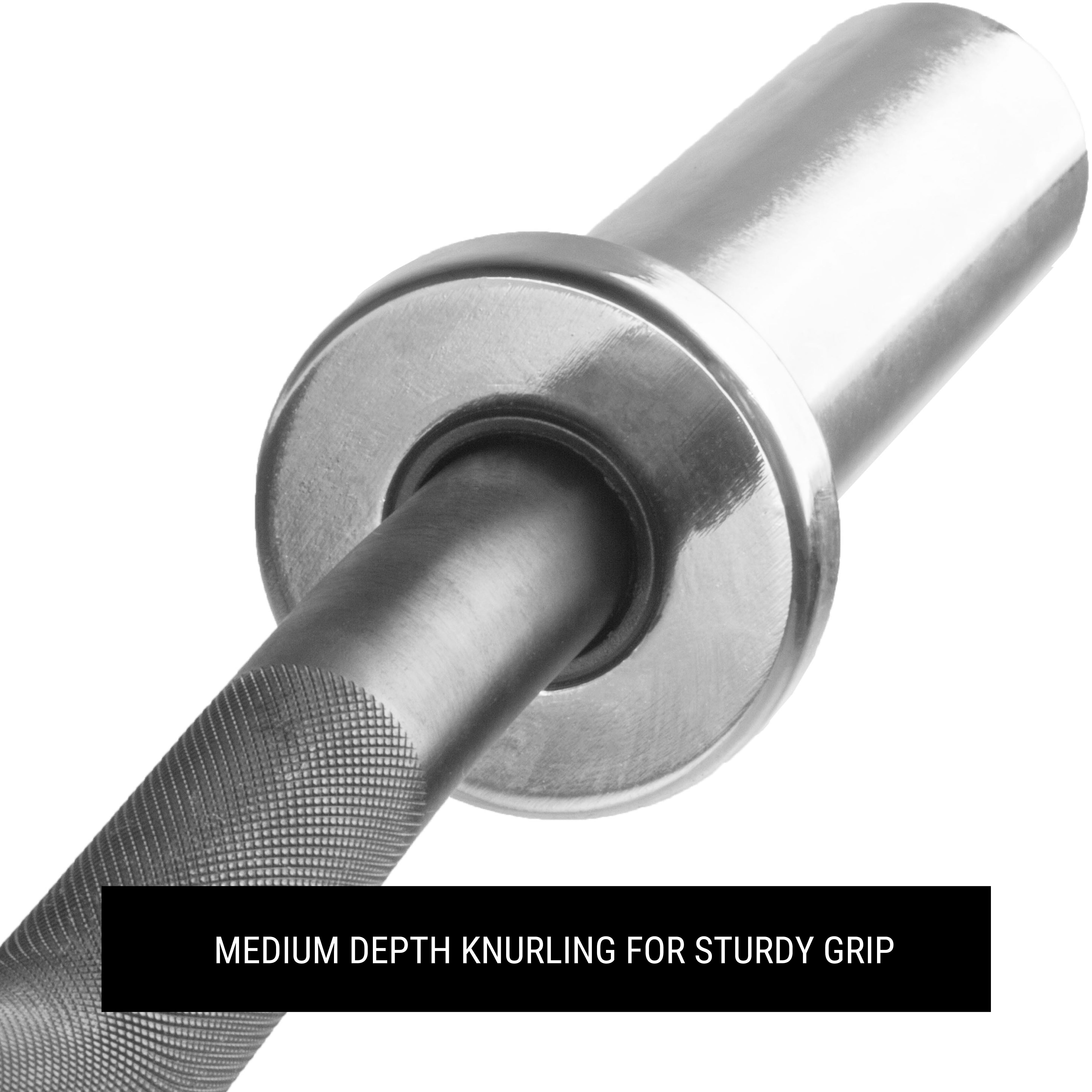 XMARK - Black EZ Curl Bar, Fits Olympic Plates