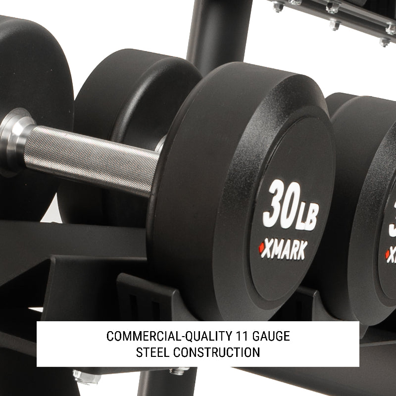 XMARK Commercial 2-Tier Dumbbell Rack – 10 Pair Capacity
