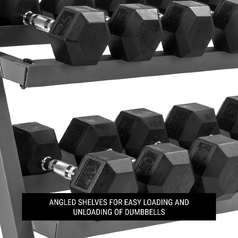 XMARK 3-Tier Dumbbell Rack | Holds Up to 10 Pairs | Heavy-Duty Steel Storage