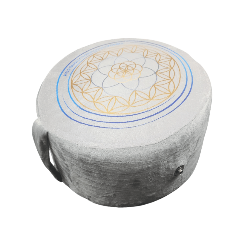Vibroacoustic Zafu Meditation Cushion Bundle - Traditional Round Design with Dual Transducers & Amplifier
