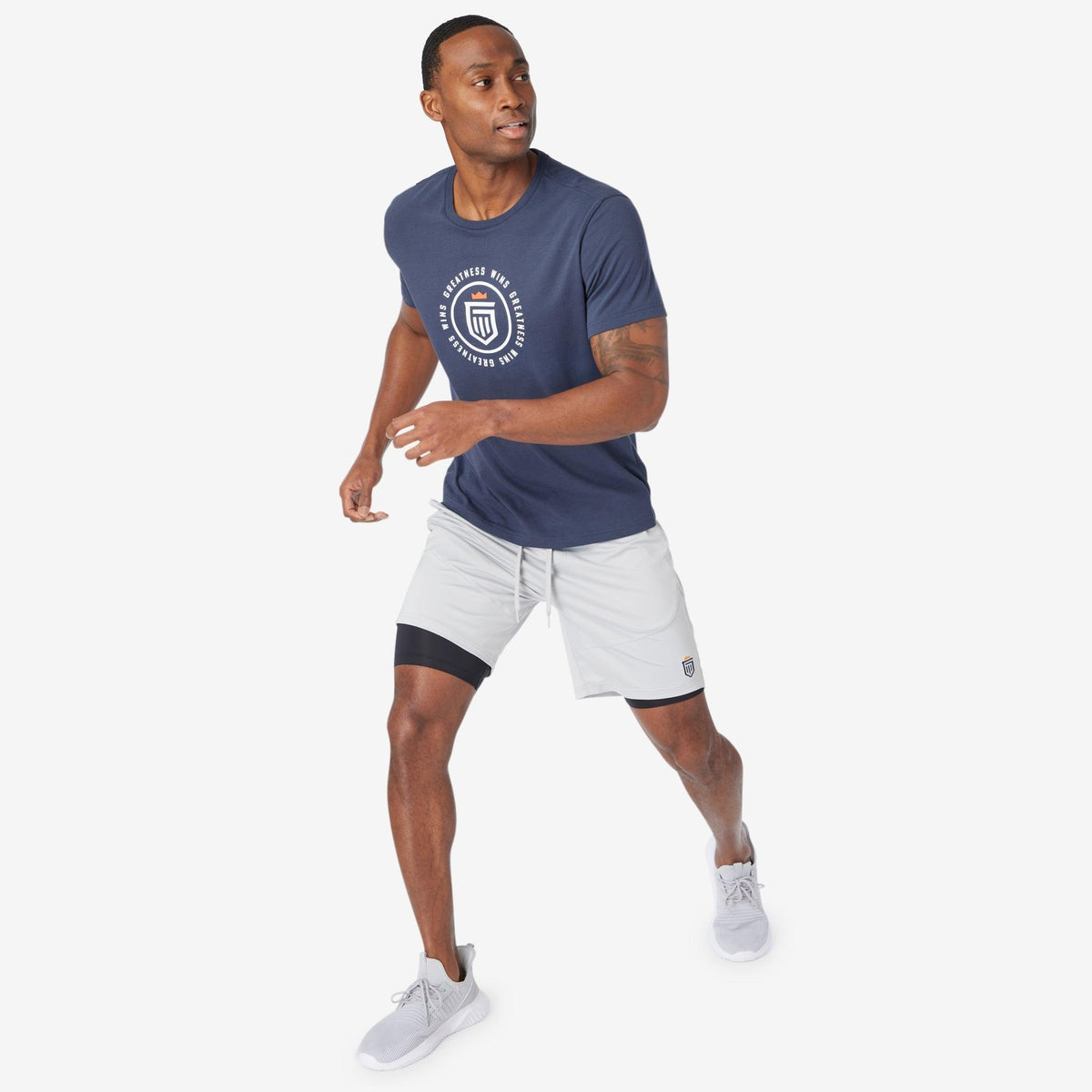 Greatness Wins Men's Badge Graphic Tee | Navy