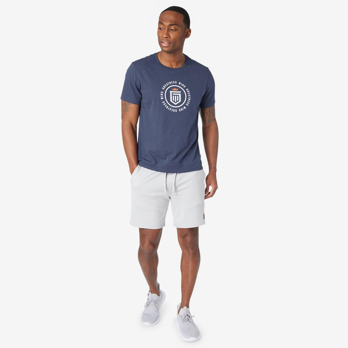 Greatness Wins Men's Badge Graphic Tee | Navy