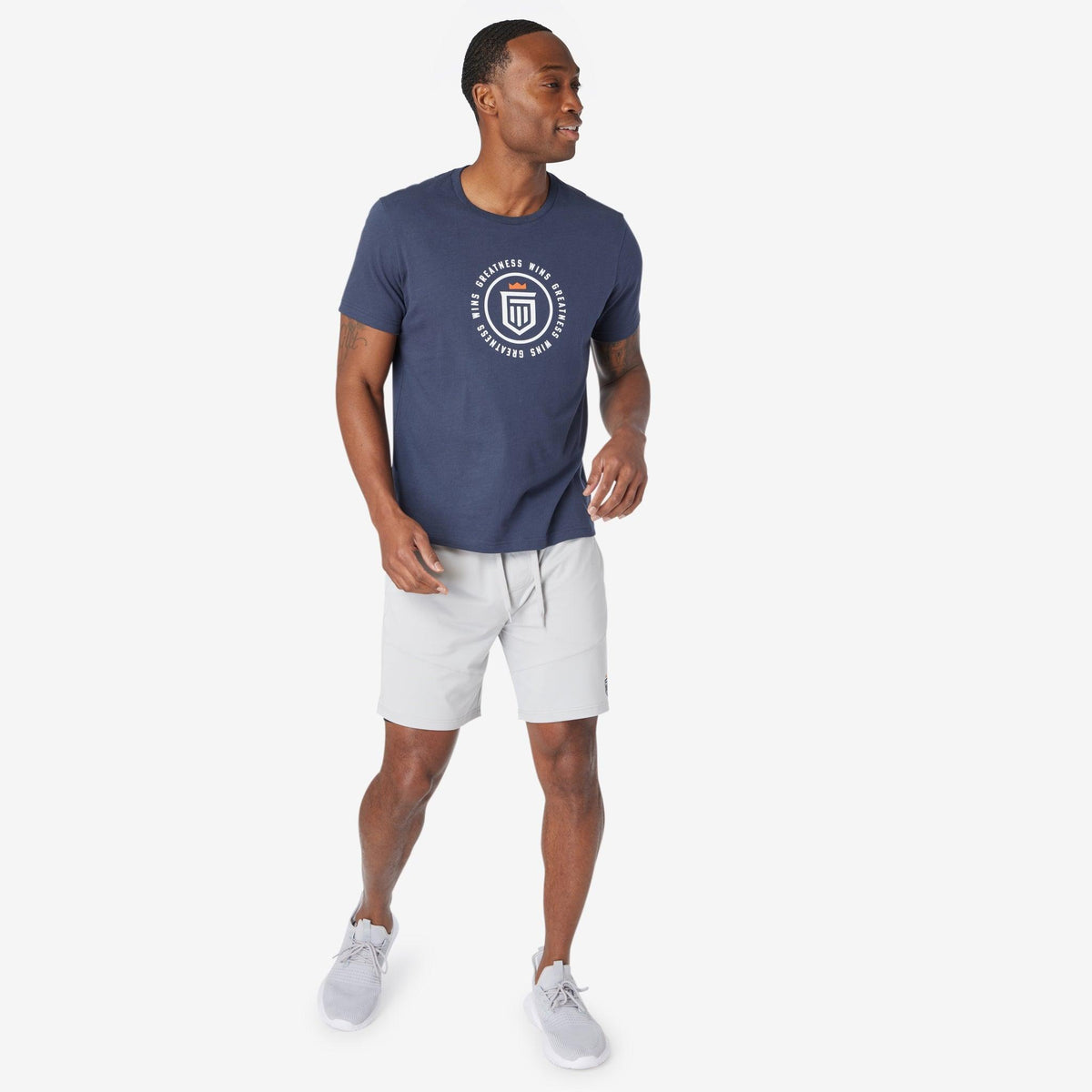 Greatness Wins Men's Badge Graphic Tee | Navy