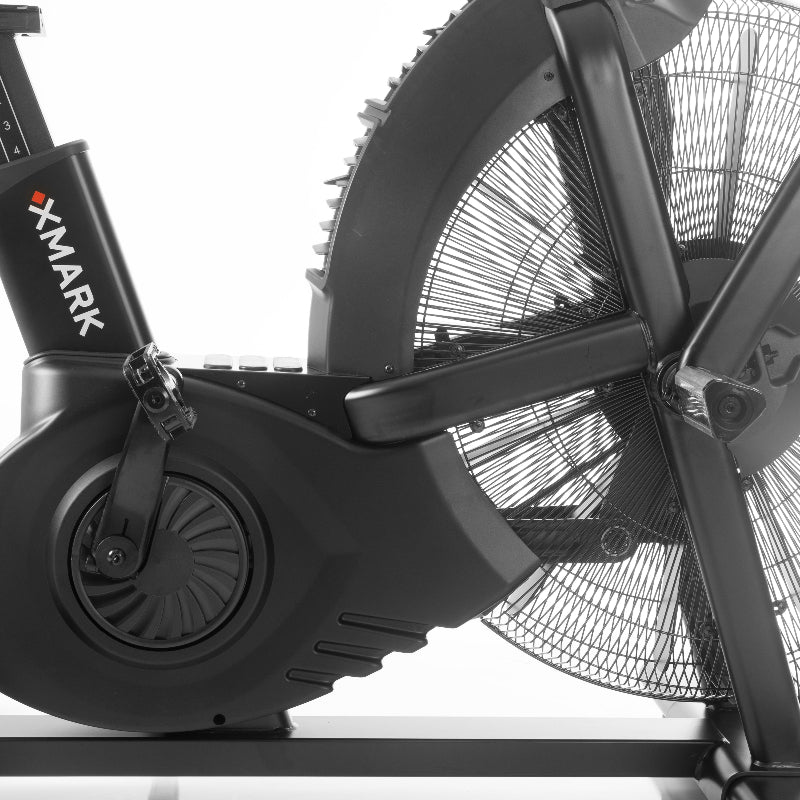XMARK CAT 5 Hurricane Commercial Air Bike | Belt-Drive | Unlimited Air Resistance | HIIT & Cross-Training | 400 lb Capacity