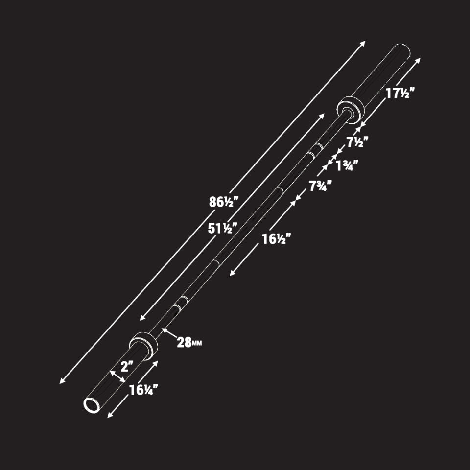 XMARK - Catahoula IWF Men’s Training Bar, 190,000 PSI, 28mm Grip, US Cerakote
