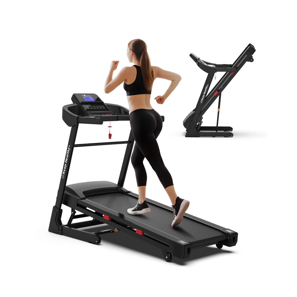 Compact 3.5HP Foldable Electric Treadmill With Bluetooth, LCD Display & 12 Pre-Set Running Programs (SAK25879)