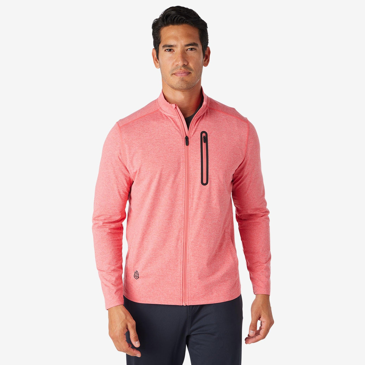 Greatness Wins Men's Core Tech Full Zip | Red Heather