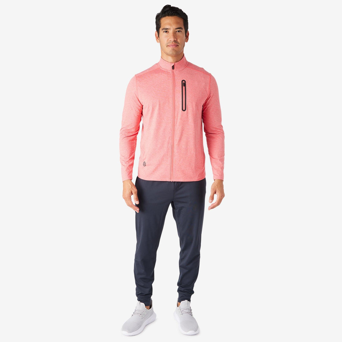 Greatness Wins Men's Core Tech Full Zip | Red Heather