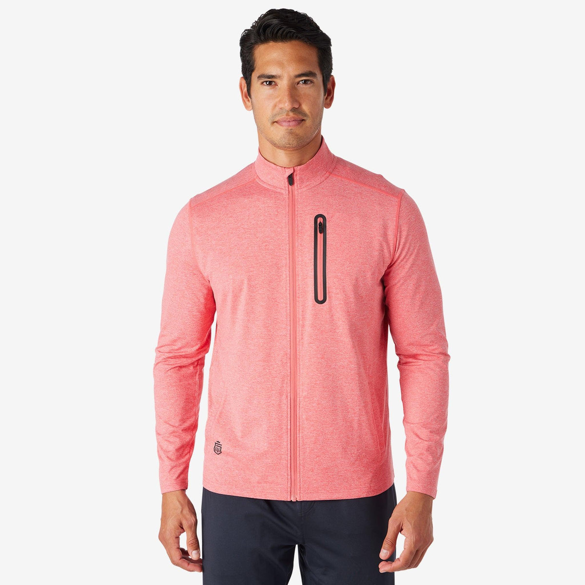 Greatness Wins Men's Core Tech Full Zip | Red Heather