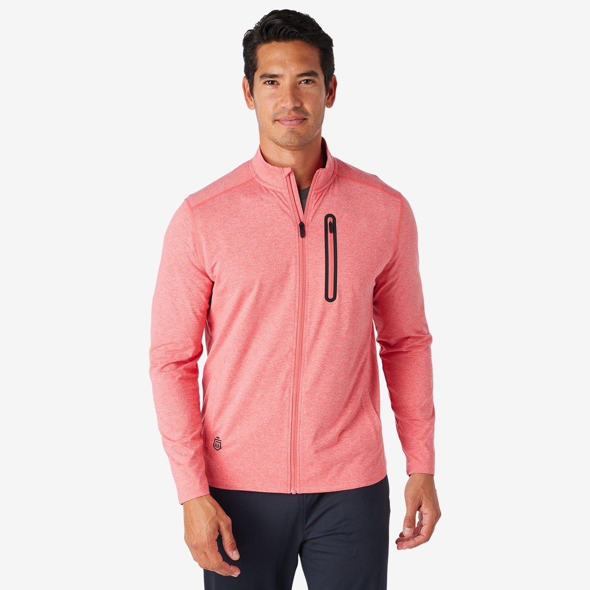 Greatness Wins Men's Core Tech Full Zip | Red Heather
