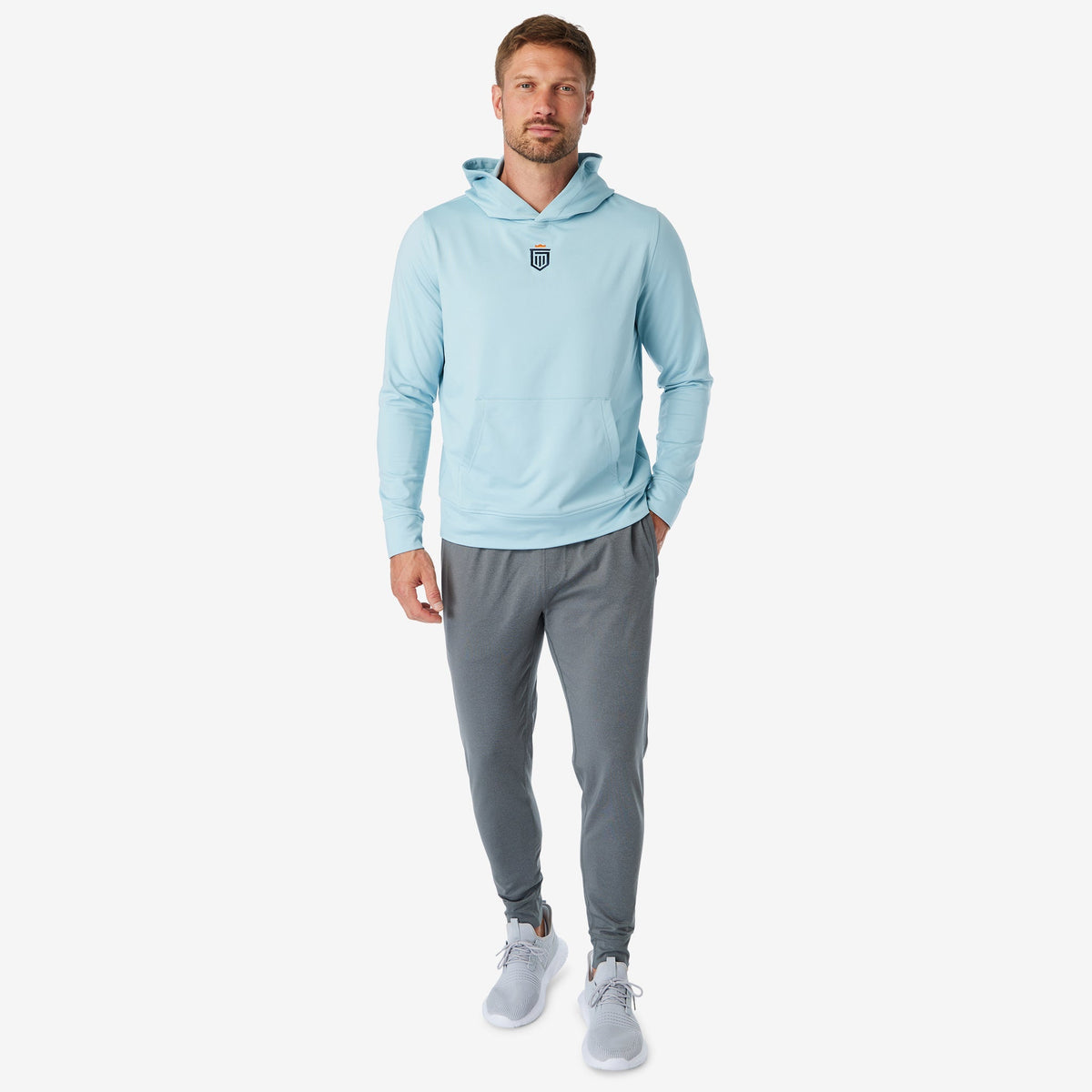 Greatness Wins Men's Core Tech Hoodie | Coastal Blue