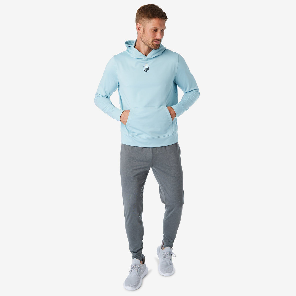 Greatness Wins Men's Core Tech Hoodie | Coastal Blue