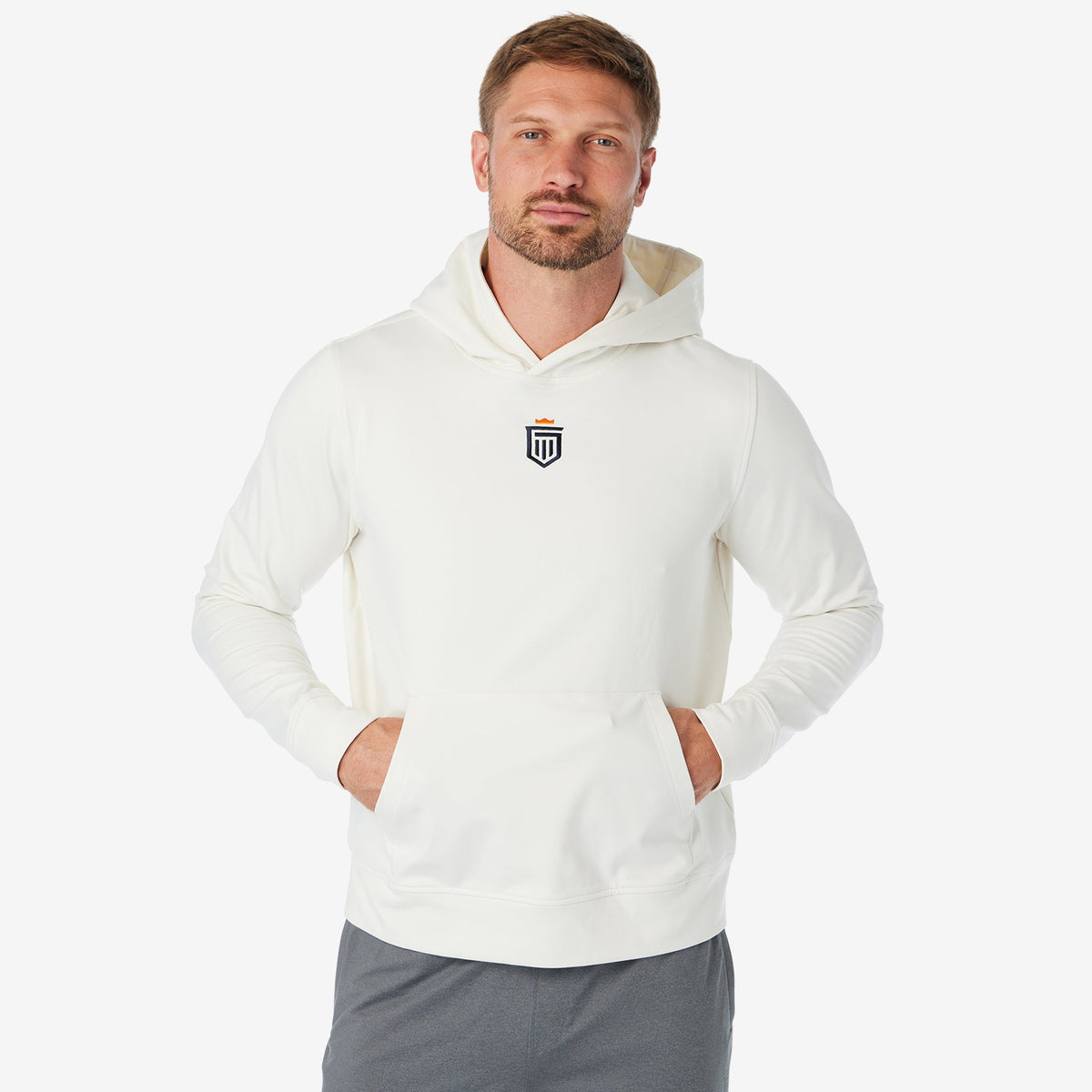 Greatness Wins Men's Core Tech Hoodie | White