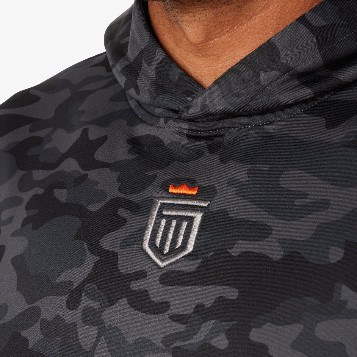 Greatness Wins Men's Core Tech Hoodie | Black Camo