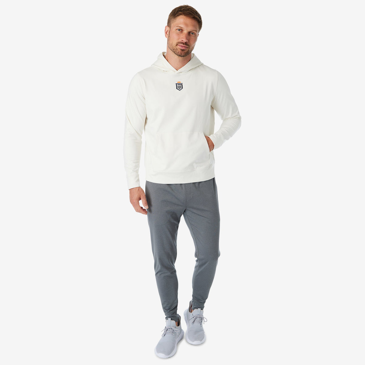 Greatness Wins Men's Core Tech Hoodie | White