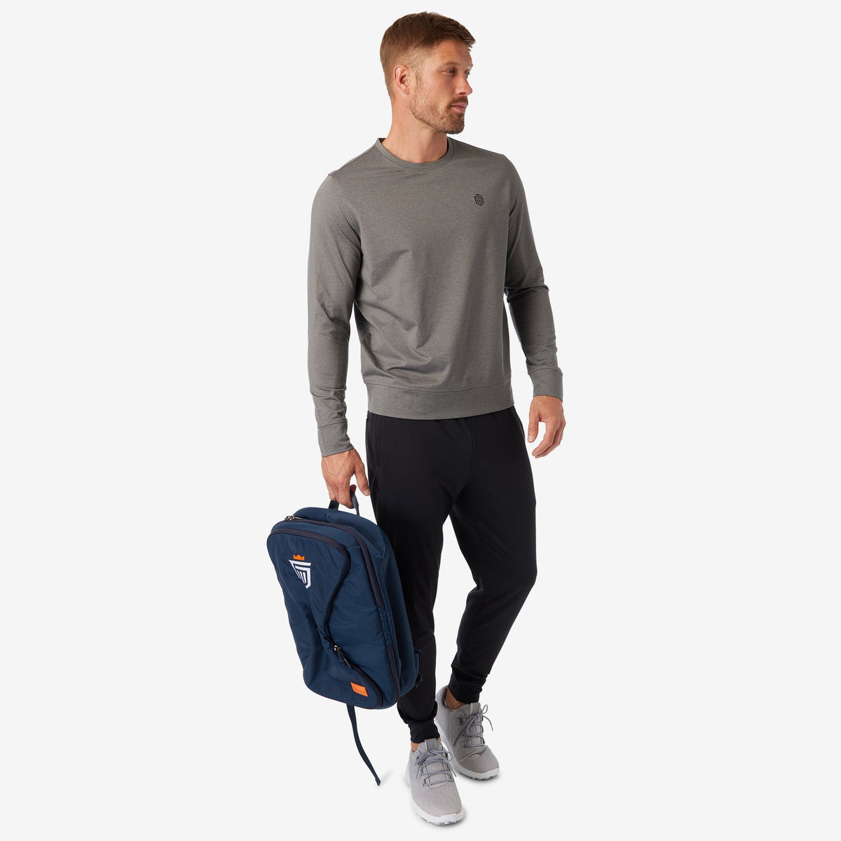 Greatness Wins Men's Core Tech Performance Crew | Gray Heather
