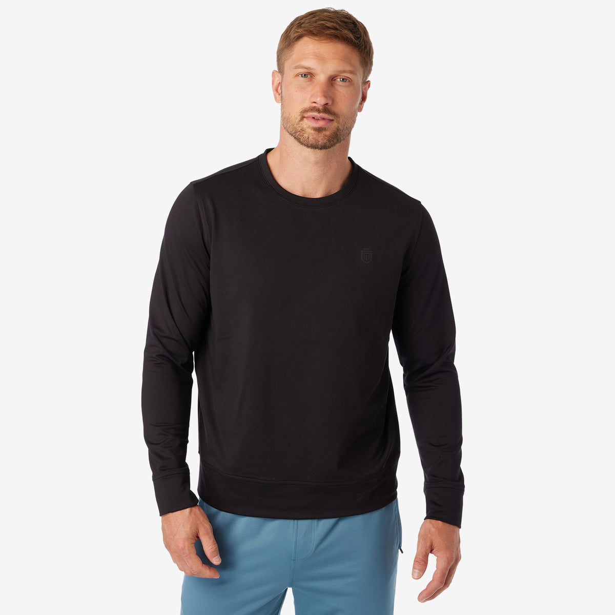 Greatness Wins Men's Core Tech Performance Crew | Black