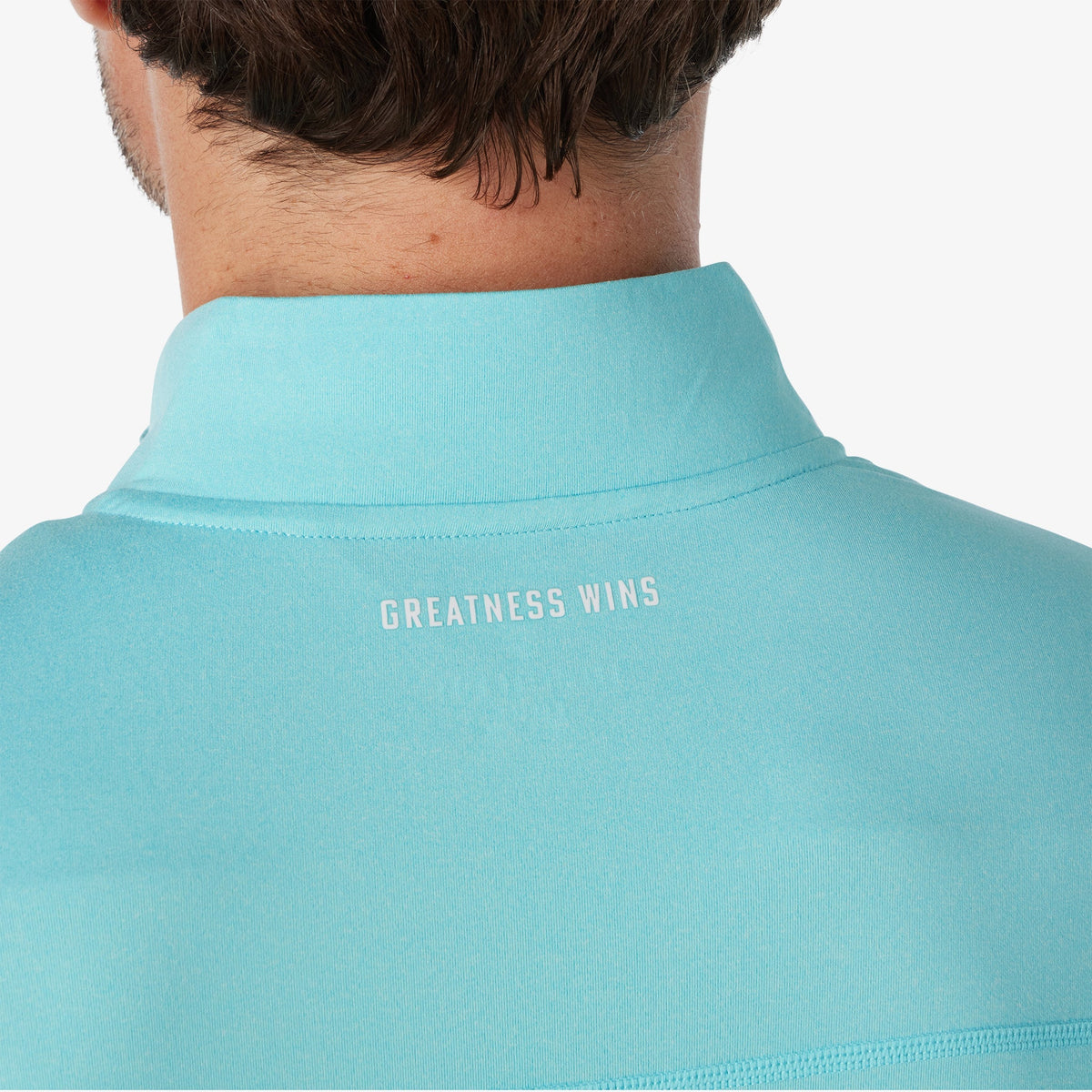 Greatness Wins Men's Core Tech Quarter Zip | Blue Turq