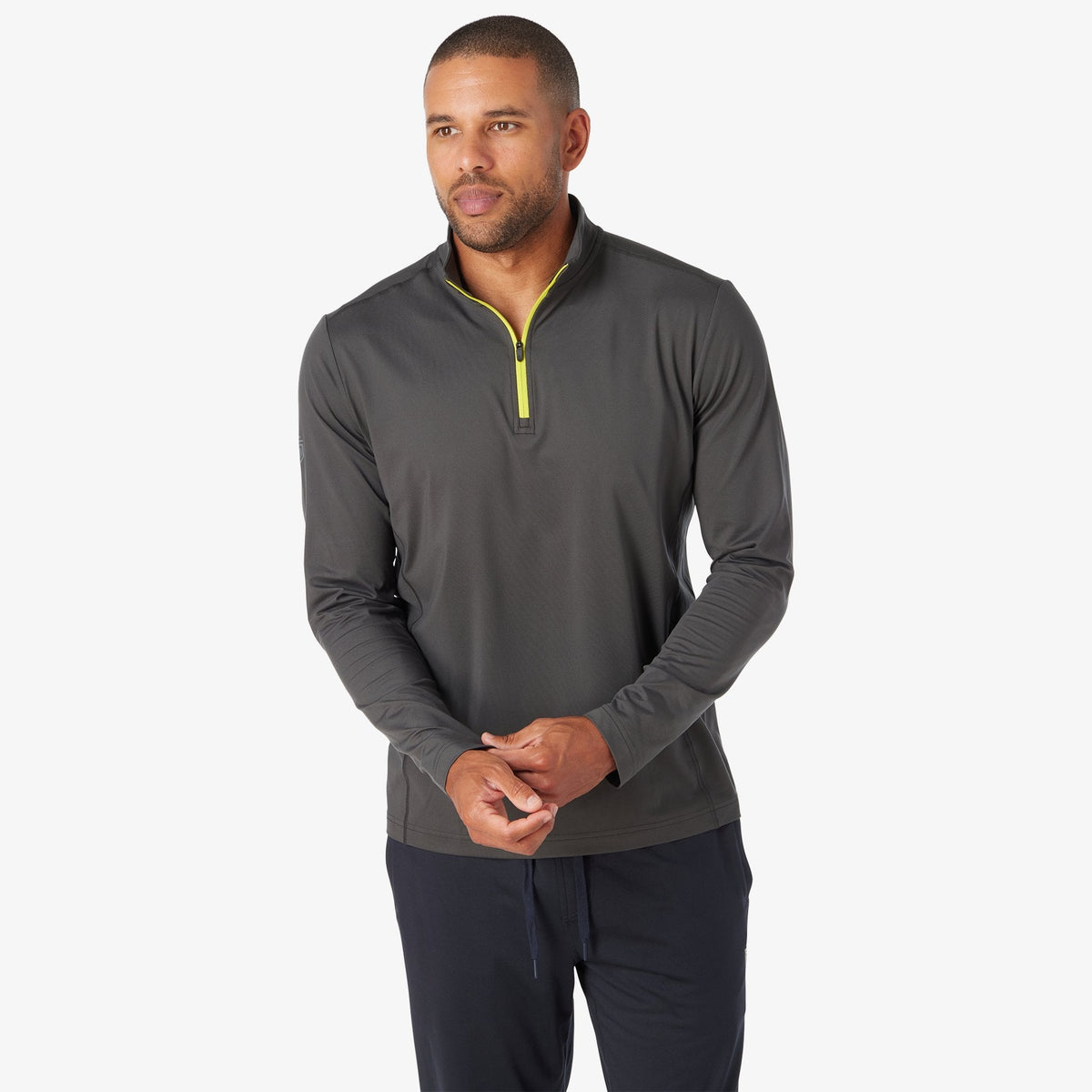 Greatness Wins Men's Core Tech Quarter Zip | Charcoal