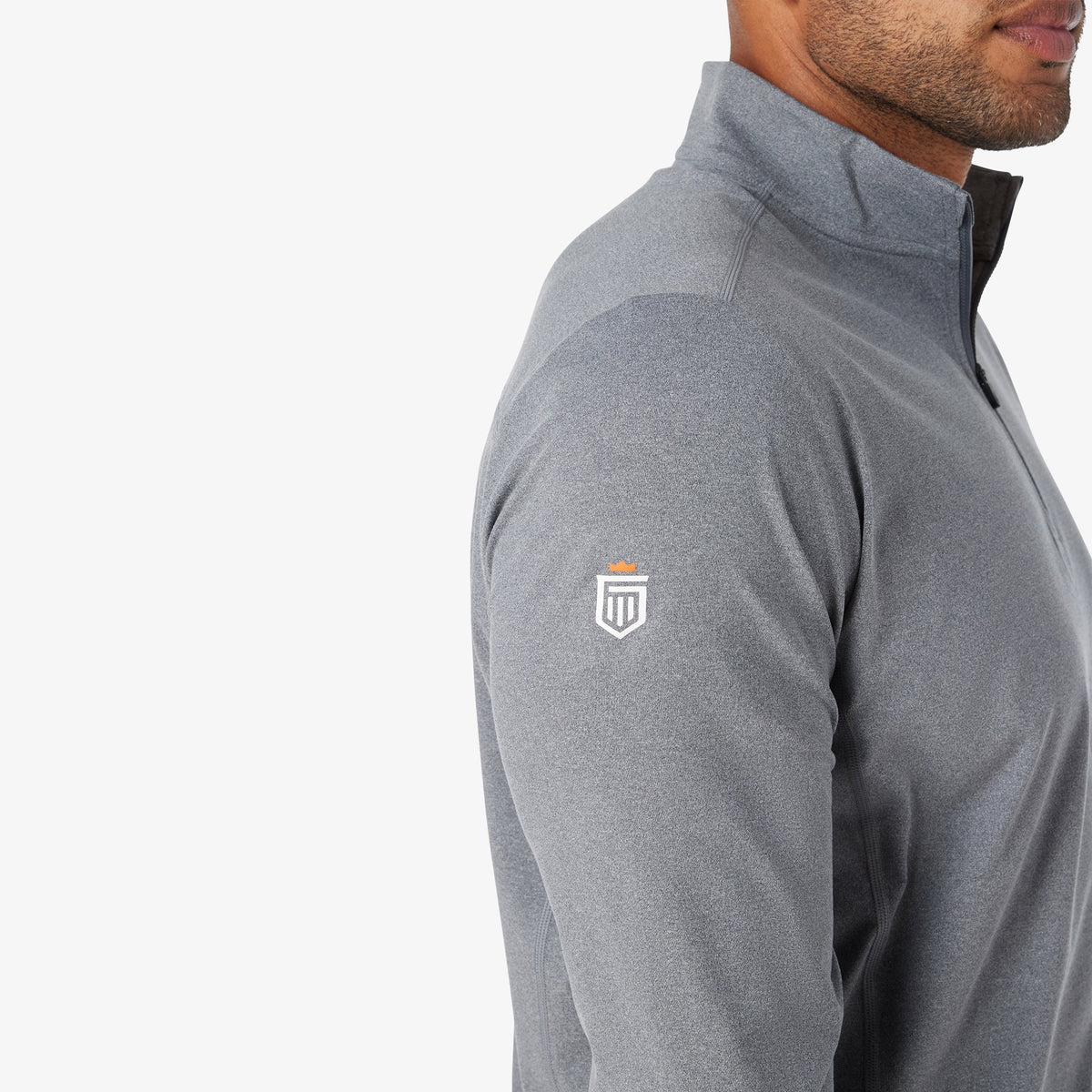 Greatness Wins Men's Core Tech Quarter Zip | Navy Heather