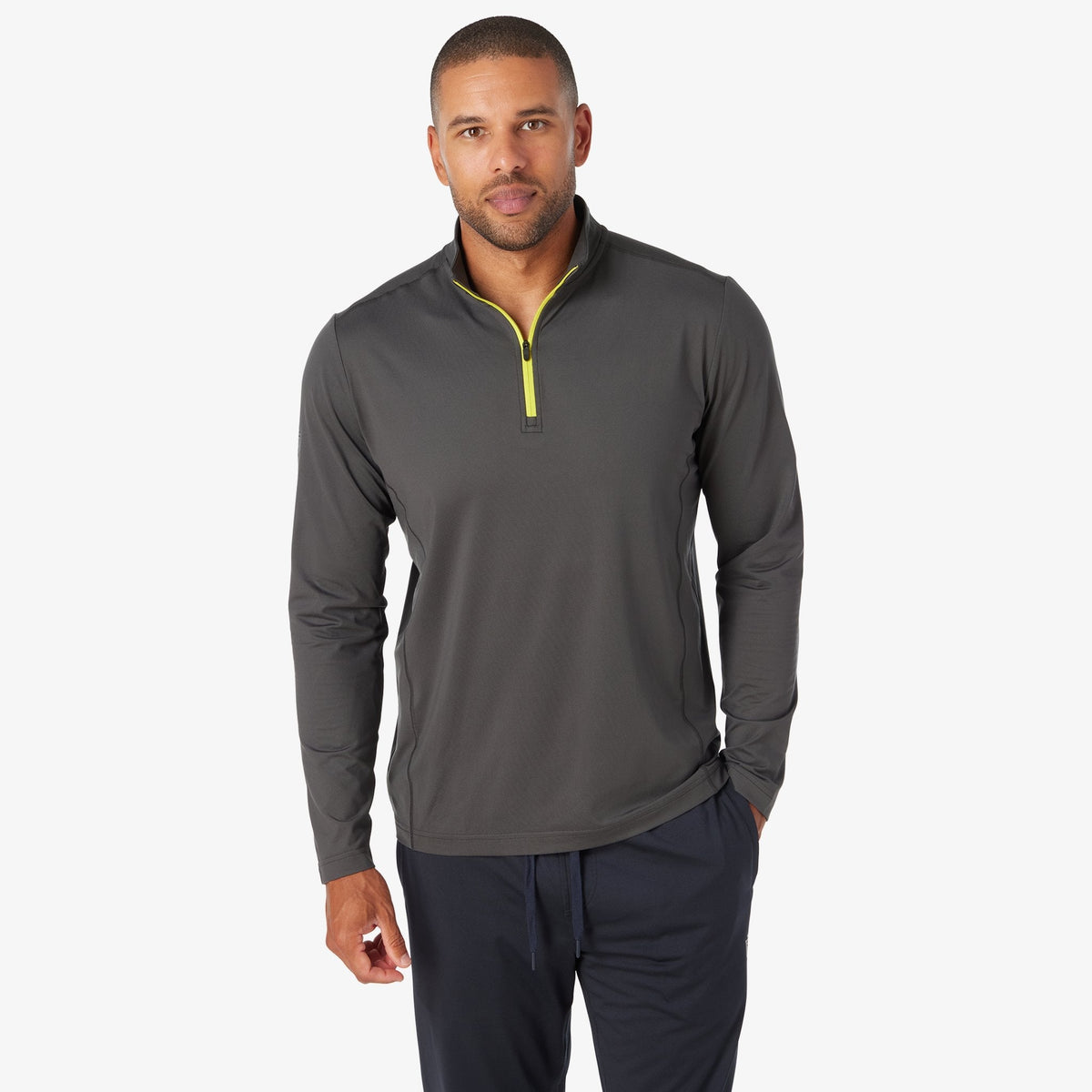 Greatness Wins Men's Core Tech Quarter Zip | Charcoal