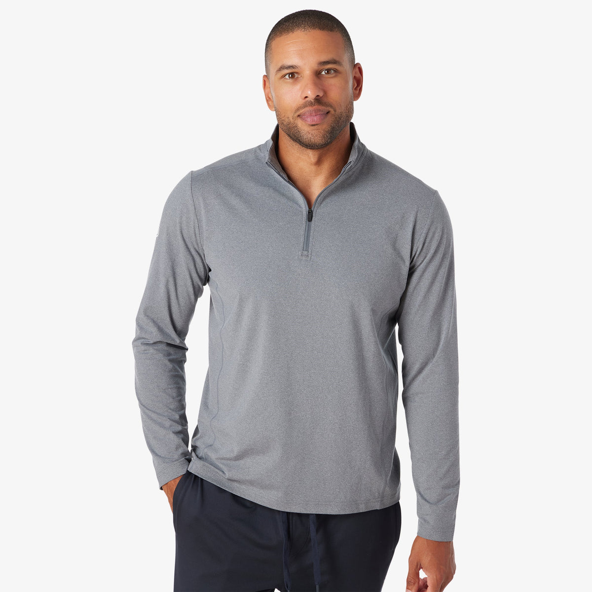 Greatness Wins Men's Core Tech Quarter Zip | Navy Heather
